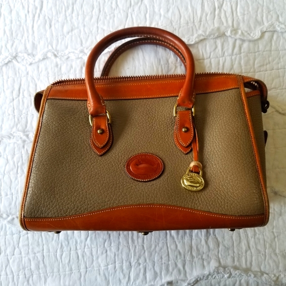 Dooney & Bourke Handbags - Vintage Dooney & Bourke Authentic Leather Handbag Taupe EUC